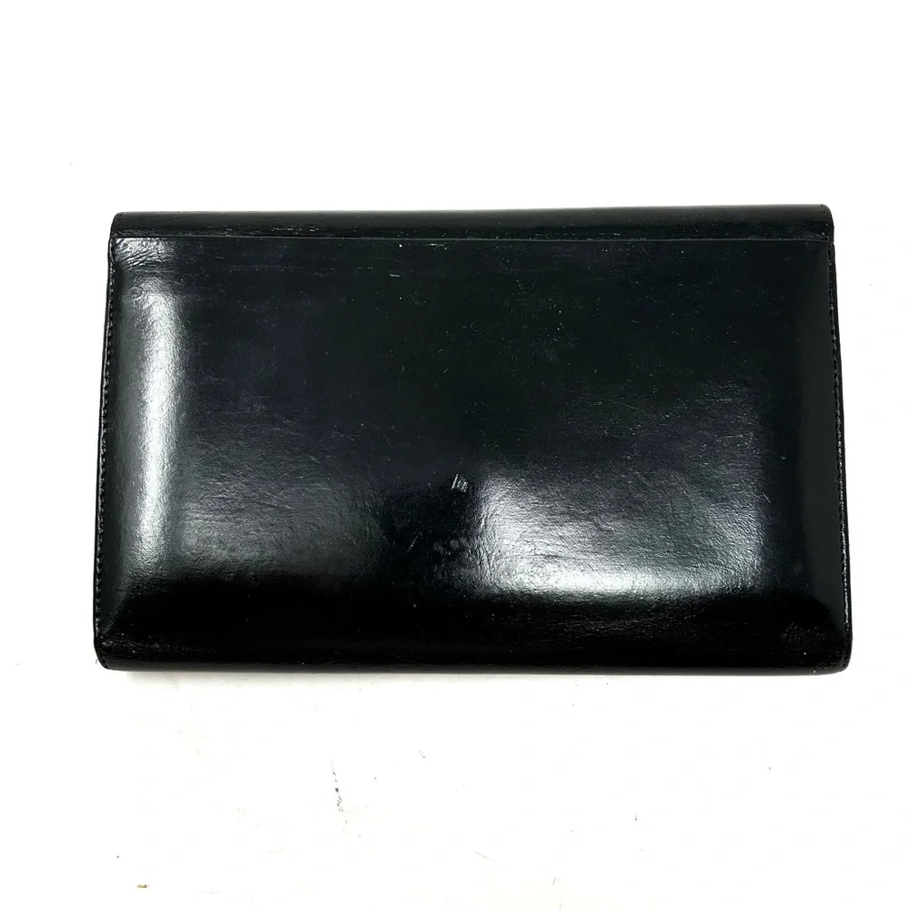 GUCCI horsebit black leather trifold vintage wallet, made in Italy